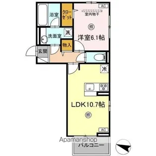 アモーレ竹下町【3階】の間取り