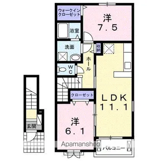 リズィエールⅡ【2階】の間取り