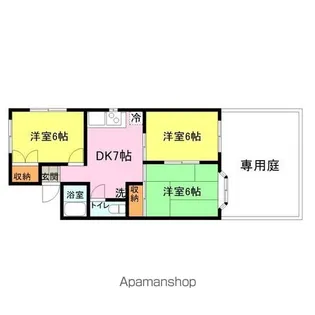 ハイツユニ楠乃【1階】の間取り