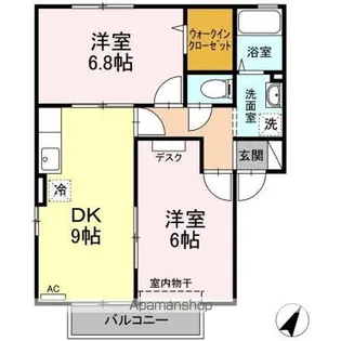 セジュール美里 B棟【B201号室】の間取り