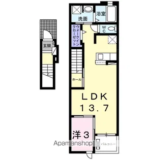 ヒルトップ ワン【2階】の間取り