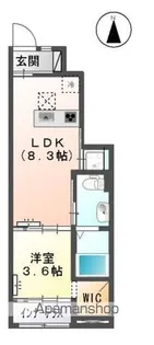 ユニヴァリィワイズⅡ番館【1階】の間取り