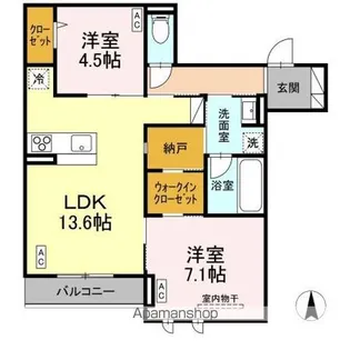 DーCOMODO小金井貫井北町【2階】の間取り