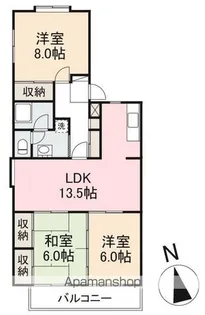 ヴィラ・アンソレイエ寺井町【3階】の間取り