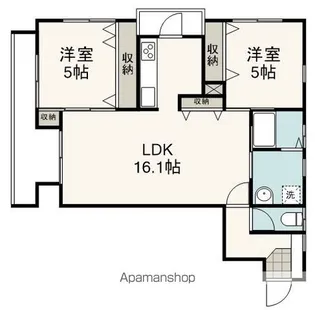 新富町セゾンヴェール【205号室】の間取り