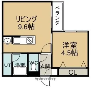 パレスニーノ美園B棟【112号室】の間取り