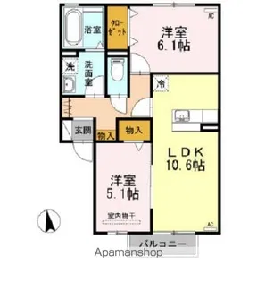 レ・クレール【2階】の間取り