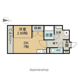 AXIA八熊【206号室】の間取り