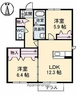 フロンティア綾川 B棟【1階】の間取り
