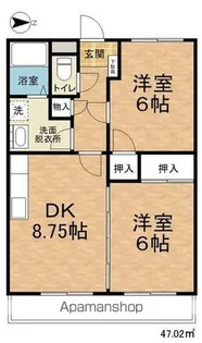 ハイツヒルトップ【203号室】の間取り