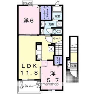 ボヌールB【2階】の間取り