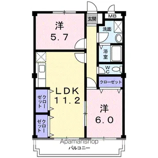 サンシティ小木田【1階】の間取り