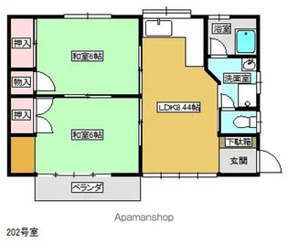 コーポ成田2号棟【2階】の間取り