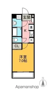 ラフィネ多屋Ⅱ【213号室】の間取り
