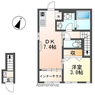 ヴェリテ昭島【2階】の間取り