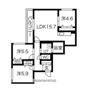 ZABO HILLS HASSAMU【2階】の間取り