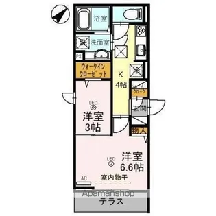 スリーカントリー【101号室】の間取り