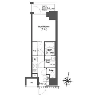 ミリアレジデンス広尾【9階】の間取り