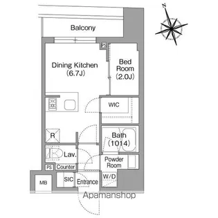 コンフォリア・リヴ八丁堀【9階】の間取り