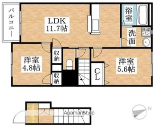 VERITAJU【2階】の間取り
