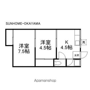 リバティーアパート【1階】の間取り