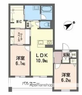 シャーメゾンリジエールサウス【201号室】の間取り