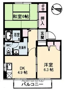 シャーメゾン東高須【202号室】の間取り