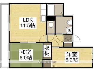 ハピネス田中【203号室】の間取り