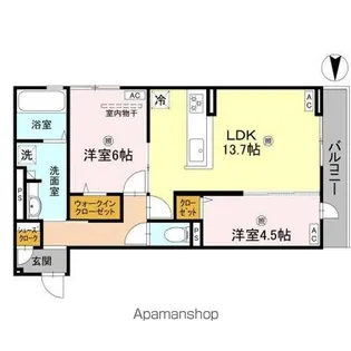 グレース コート 黒土【202号室】の間取り