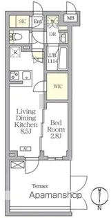 アジールコート都立大学【106号室】の間取り