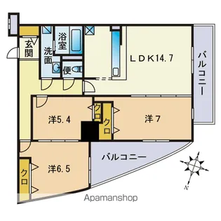 S-FORT警固タワー【4階】の間取り