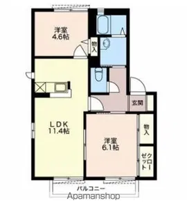 バリュージュ桜堤B【1階】の間取り