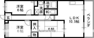 フェリエ苦楽園【301号室】の間取り