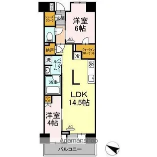 プレミスト金町【1階】の間取り