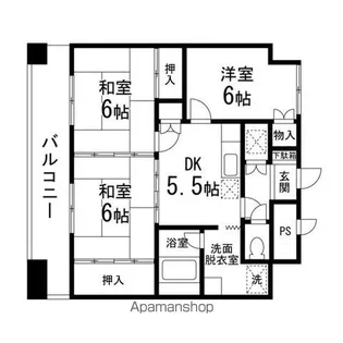 卸町マンションフタバ【917号室】の間取り