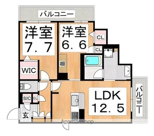 シャーメゾン日想館【3階】の間取り