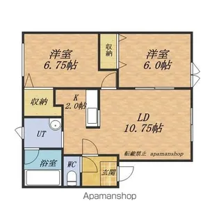ヒルトップ銭函【202号室】の間取り