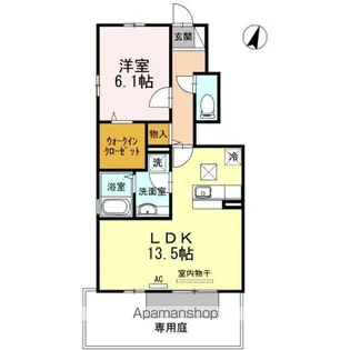 ヴェルデ柞原【1階】の間取り
