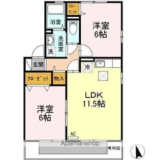 ルミエール 参番館【1階】の間取り