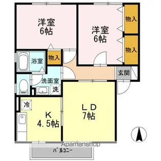 グランドール沢村 A【1階】の間取り