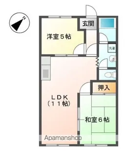 コーポFUKUJIN【1階】の間取り