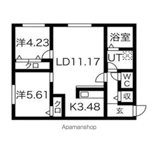 ヴォーネン幌西【1階】の間取り