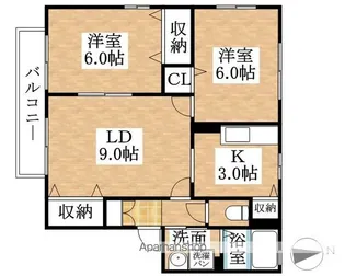 フォンテーヌ【A202号室】の間取り