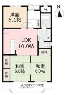 サンヴェール木太 北棟【3階】の間取り