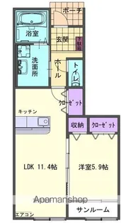 ラポール北鬼柳B【103号室】の間取り
