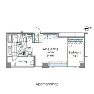 コンフォリア新宿イーストサイドタワーアネックス【4階】の間取り