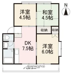 ニュークレインハイツC・D棟【2階】の間取り