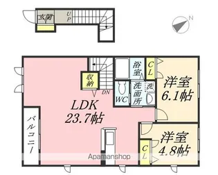 ラ・パルテール金岡東町 参番館【2階】の間取り