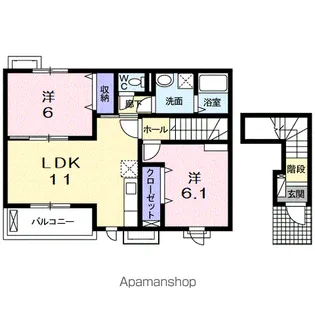 ビューティー・オアシス Ⅱ【202号室】の間取り