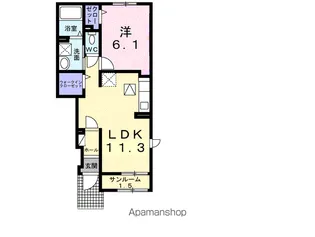 アルカンシェル・シャトー【104号室】の間取り